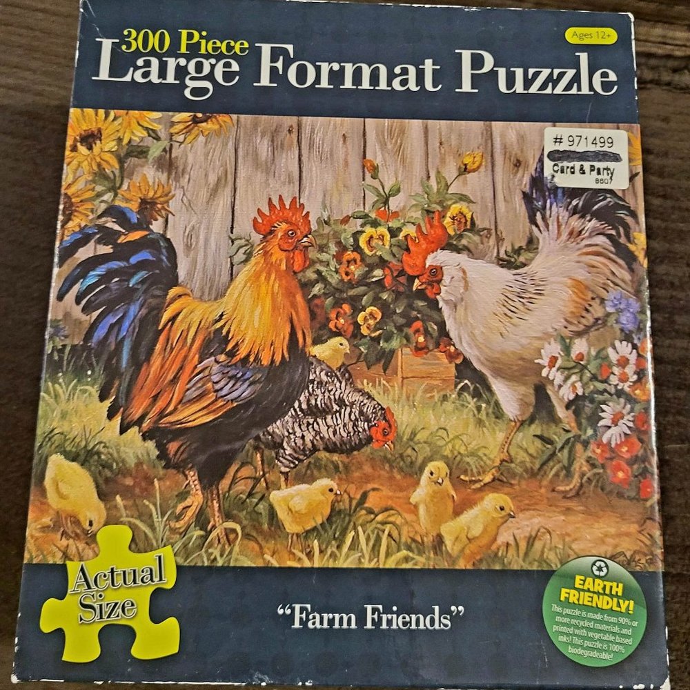 Large Format Jigsaw Puzzle - "Farm Friends" Edition (300-Piece) (Brand-New)